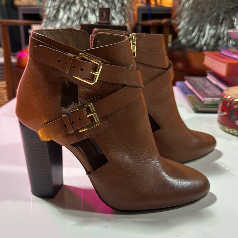 Atwell camel leather booties size 8.5 never worn